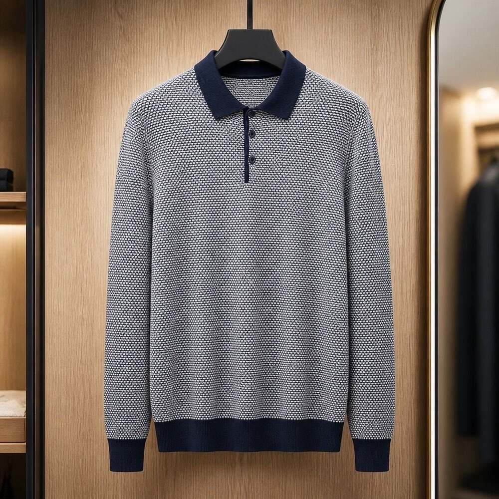 Brave Soul London Kano Micro Jacquard Cotton Polo Sweater #781